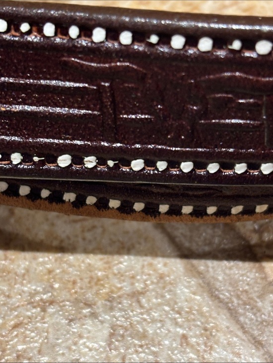 Hand-tooled edible leather belt by Mexican artisans. Size S /36 inches long main image 14